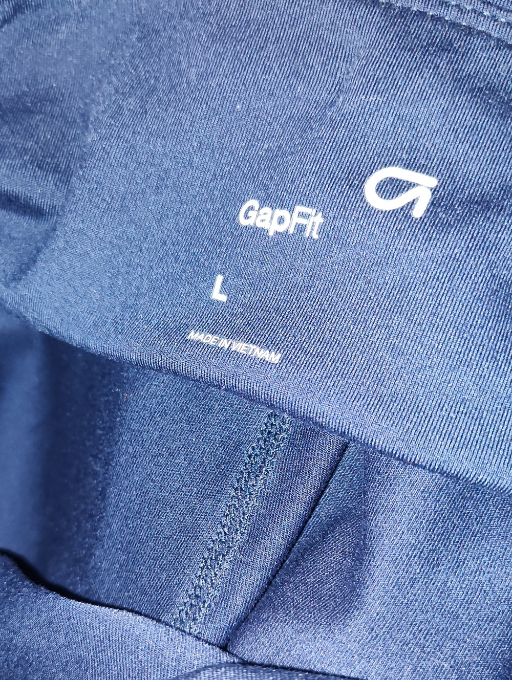 GapFit Navy Blue With Stripe Accent On Lower Leg, Athletic Leggings, Large